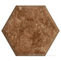 12mm Brown Hexagon Seamless Artificial Marble Acrylic Sheet Stone Slabs For Ceiling